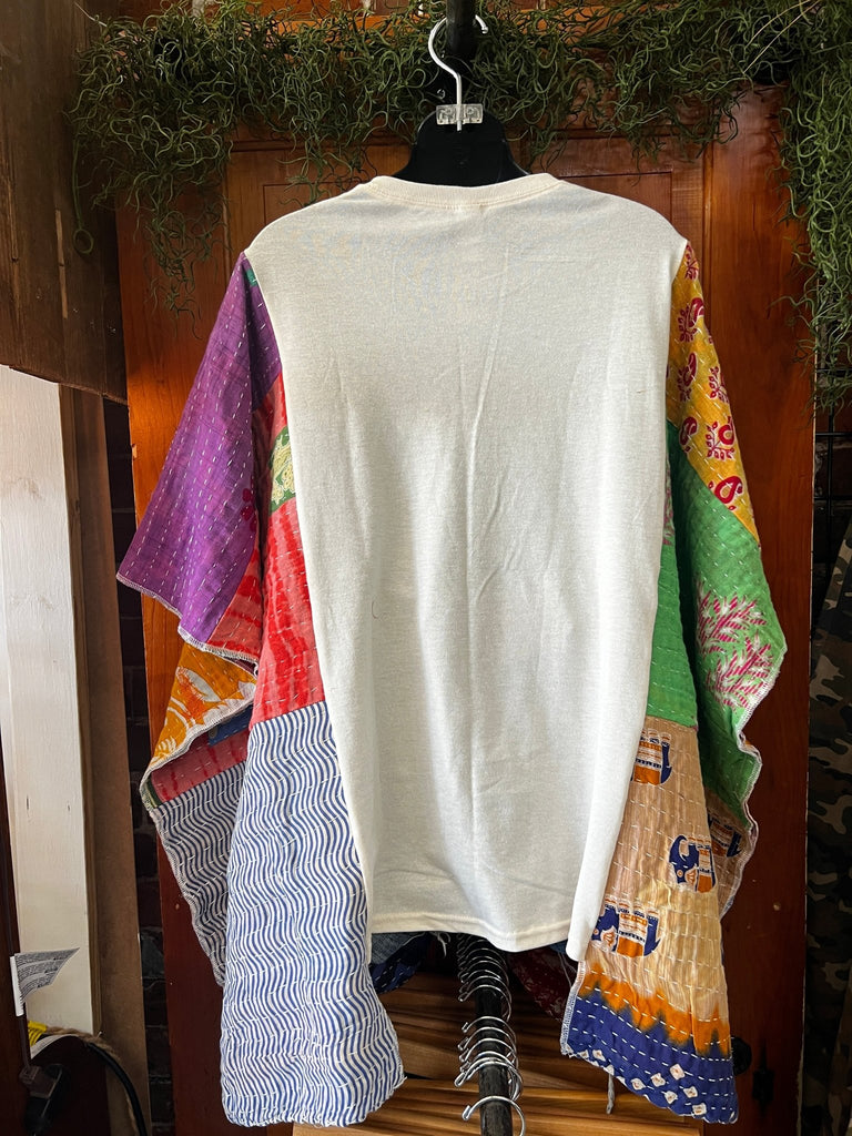Dolly multi - panel kantha poncho - Main Street Threads