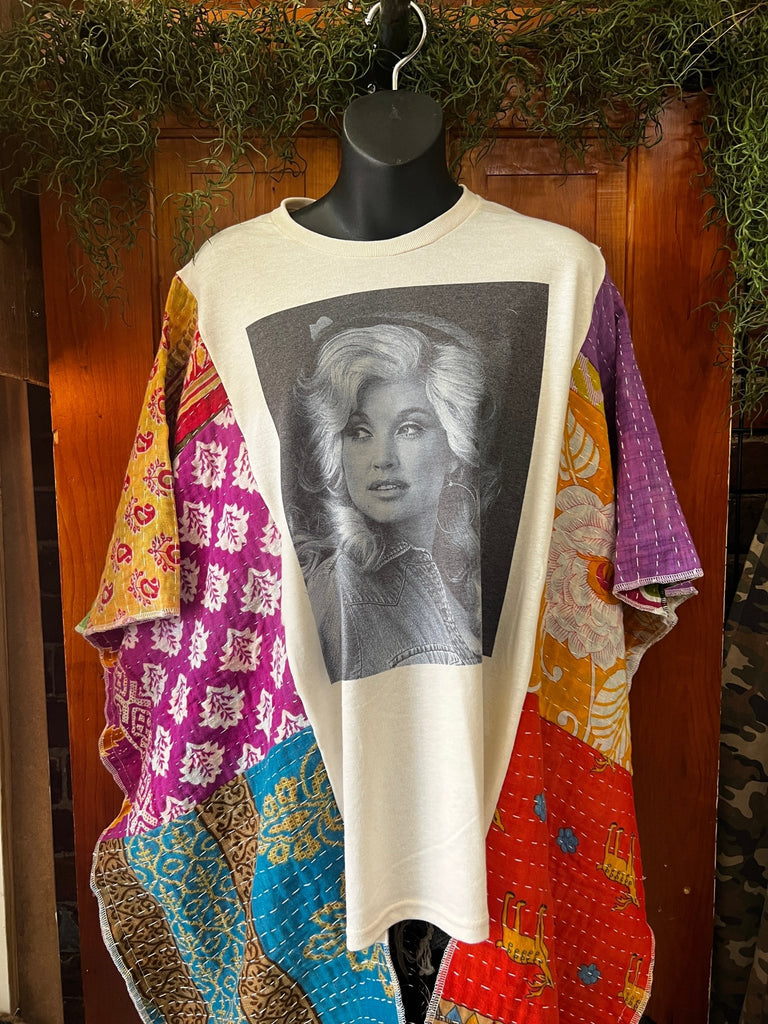 Dolly multi - panel kantha poncho - Main Street Threads
