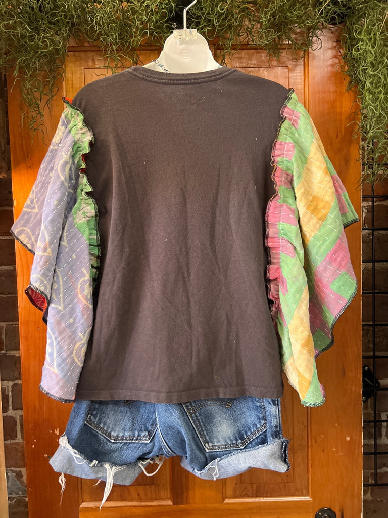Dolly Parton butterfly sleeves kantha tee - Main Street Threads
