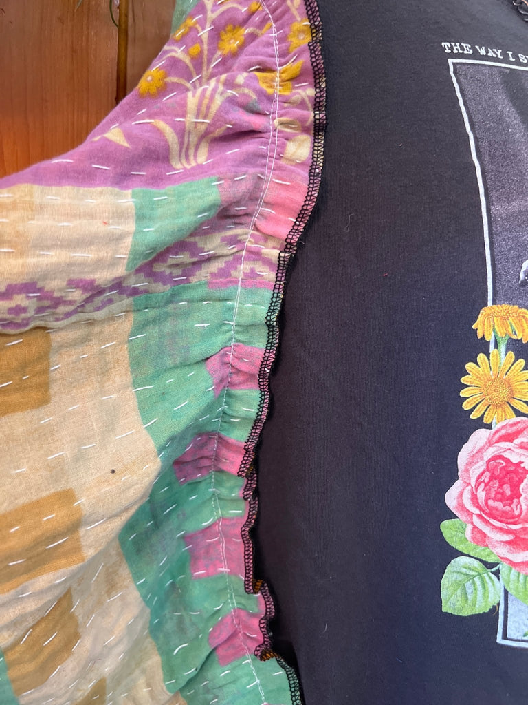 Dolly Parton butterfly sleeves kantha tee - Main Street Threads