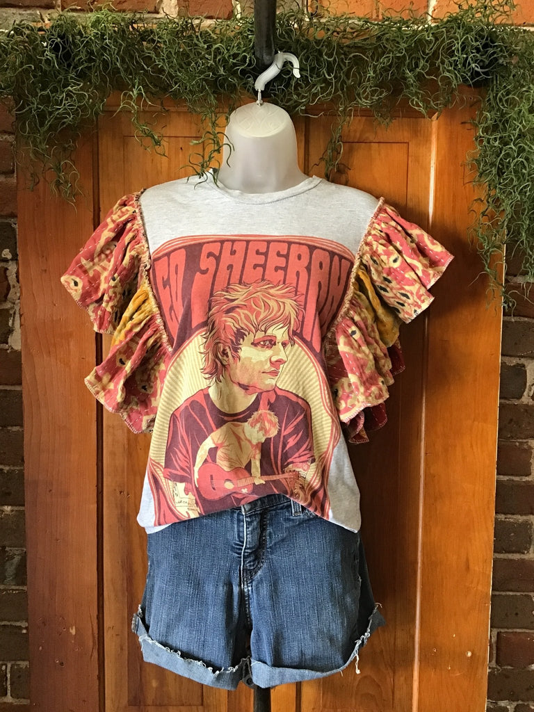 Ed Sheeran ruffle sleeves kantha tee - Main Street Threads