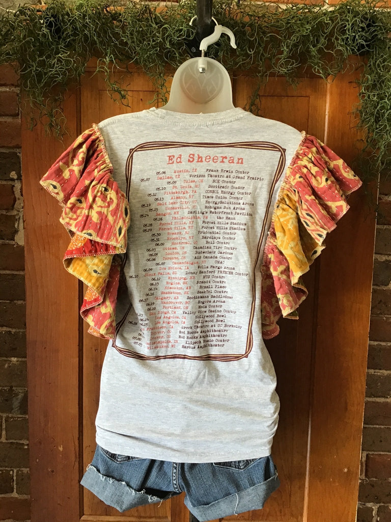 Ed Sheeran ruffle sleeves kantha tee - Main Street Threads