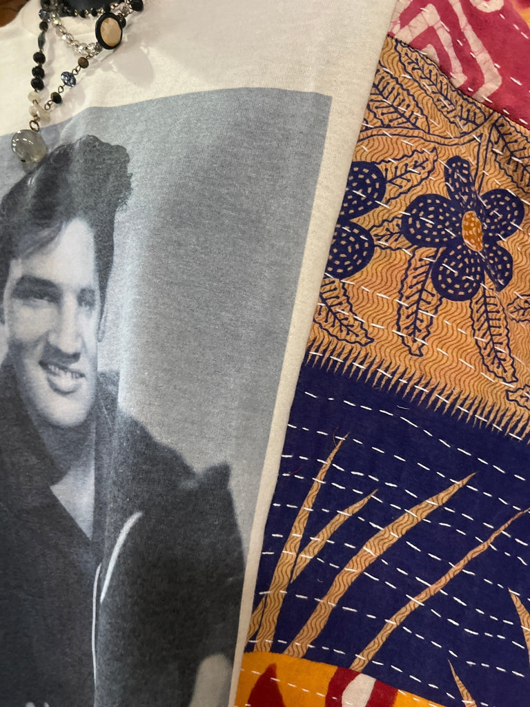 Elvis multi - pattern kantha poncho - Main Street Threads