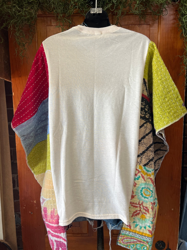 Elvis multi - pattern kantha poncho - Main Street Threads
