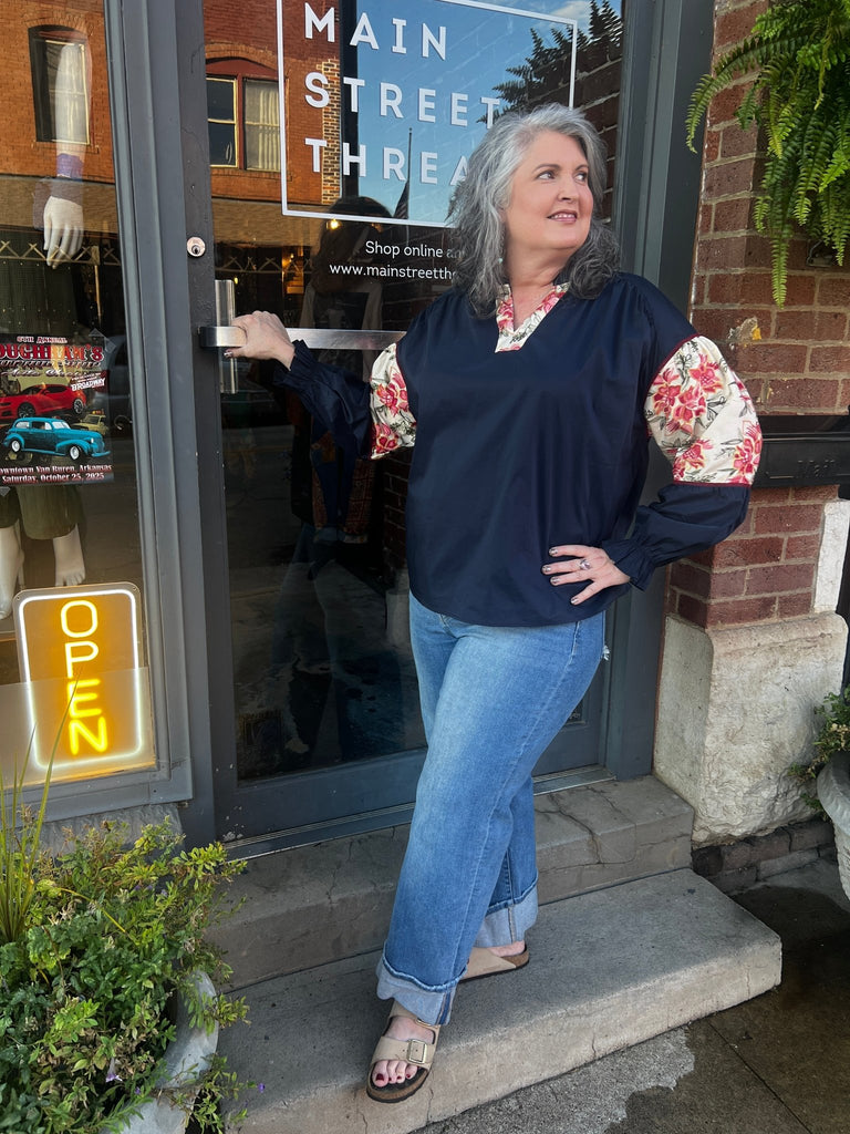 Embroidered sleeve top by Bibi - Main Street Threads