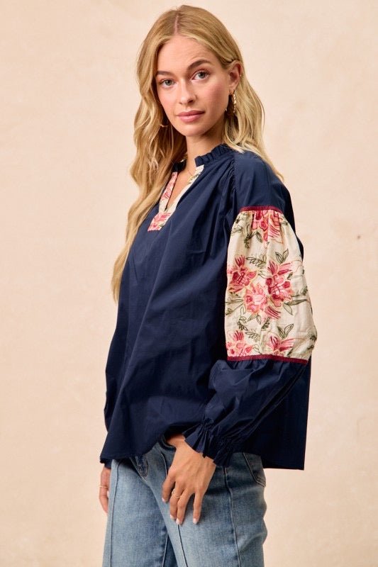 Embroidered sleeve top by Bibi - Main Street Threads