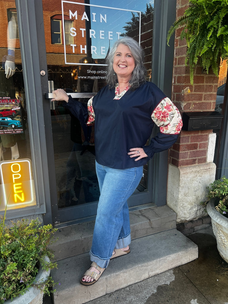 Embroidered sleeve top by Bibi - Main Street Threads