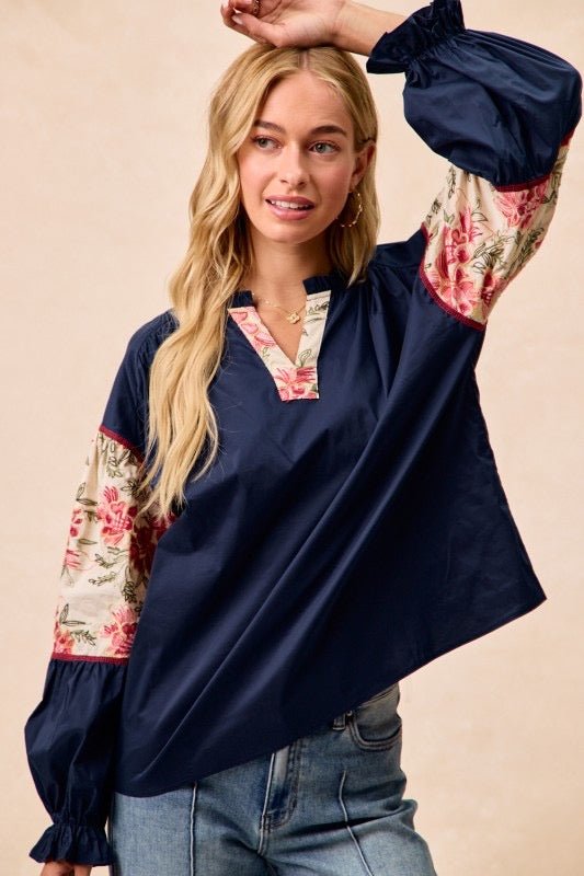 Embroidered sleeve top by Bibi - Main Street Threads