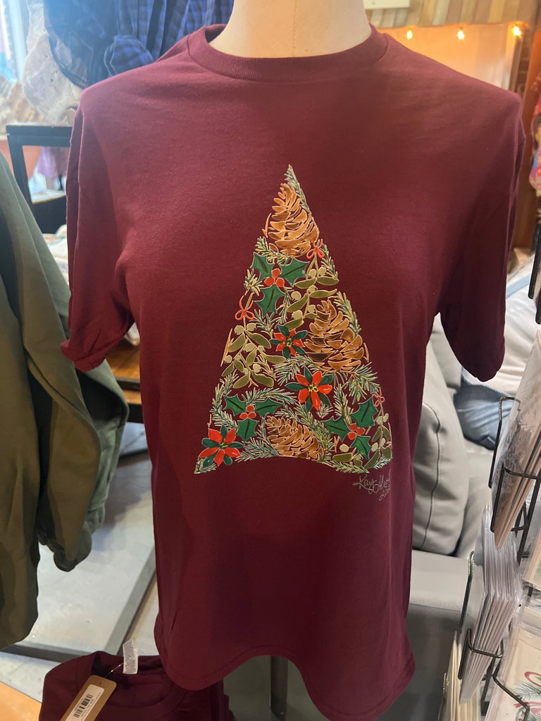 Evergreen Watercolor tree by Kay graphic tee - Main Street Threads