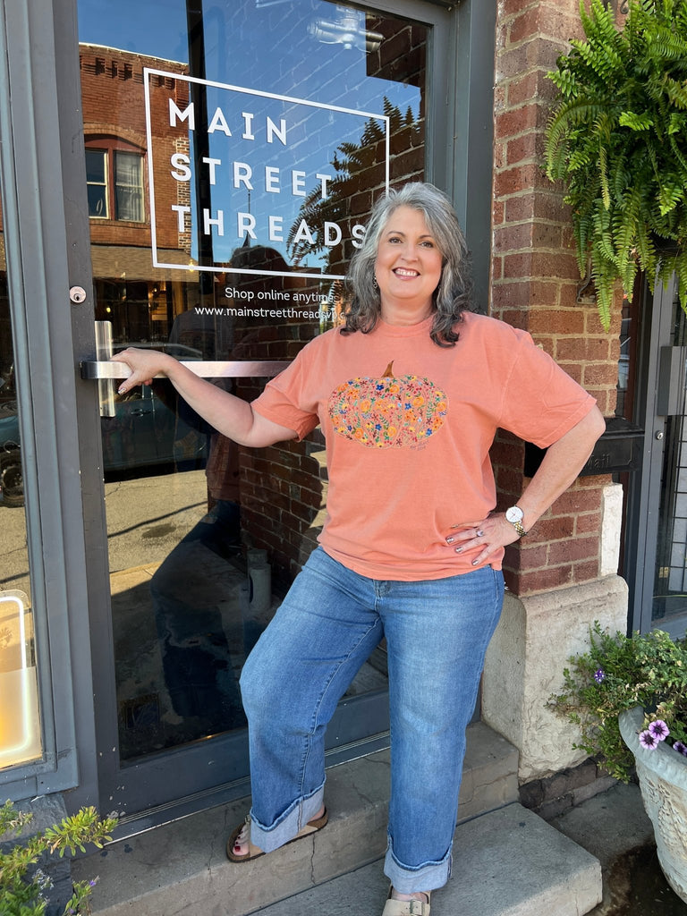 Fall Pumpkin by Kay graphic tee - Main Street Threads