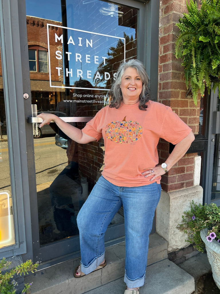 Fall Pumpkin by Kay graphic tee - Main Street Threads