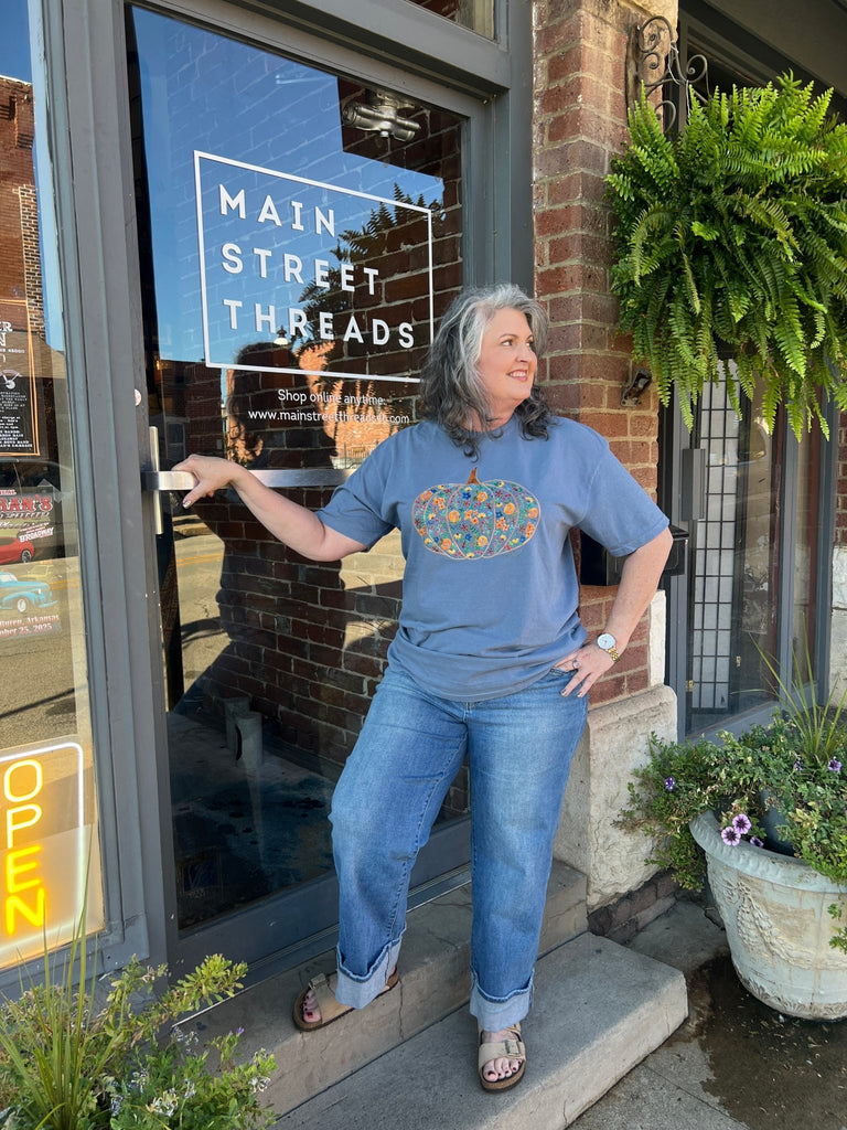 Fall Pumpkin by Kay graphic tee - Main Street Threads