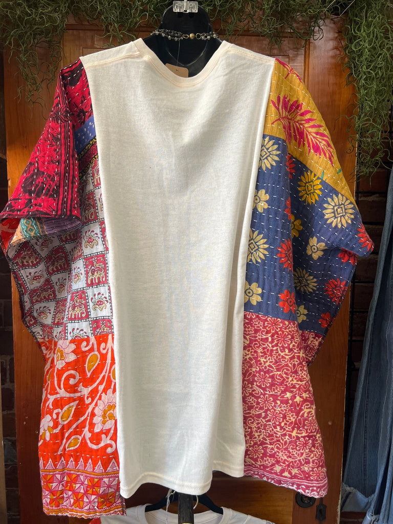Fleet multi - pattern kantha poncho - Main Street Threads