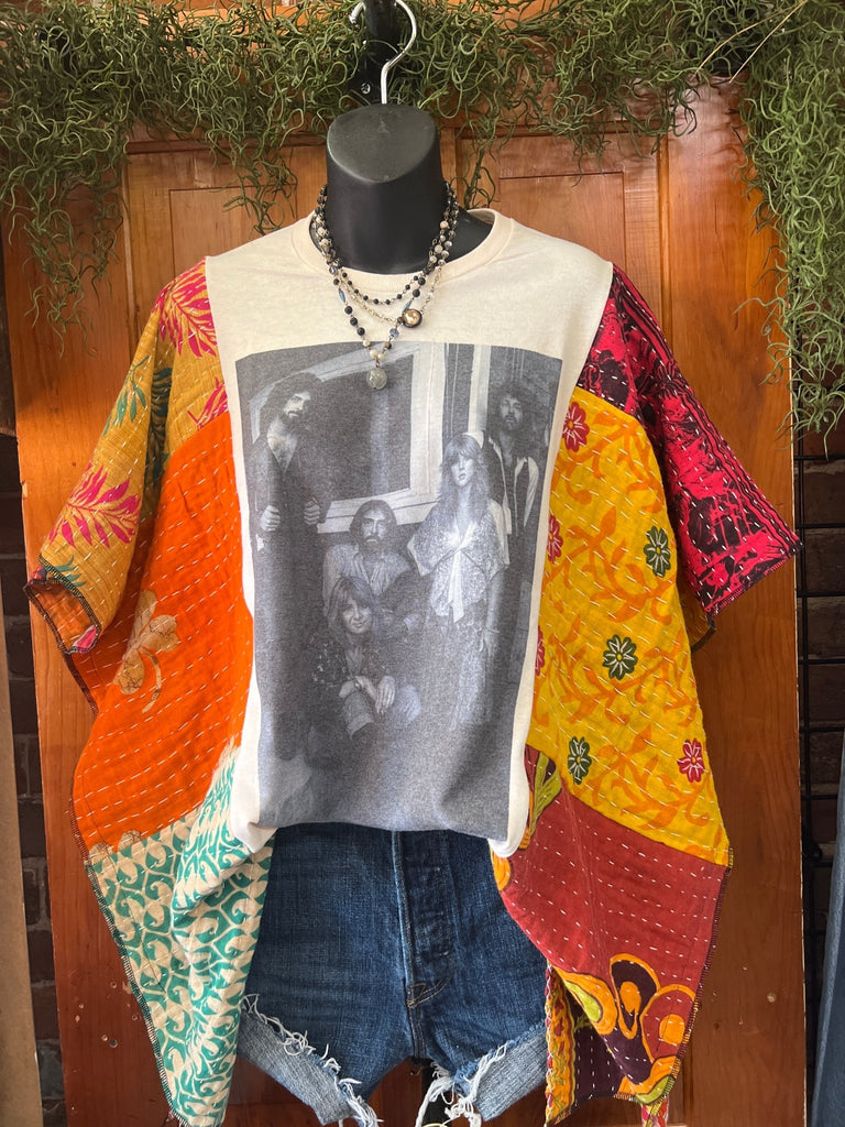 Fleet multi - pattern kantha poncho - Main Street Threads