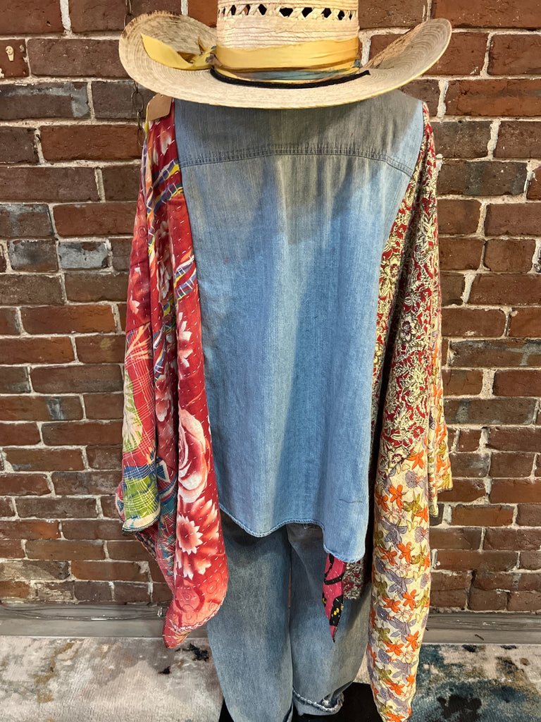 Floral Denim & kantha kimono - Main Street Threads
