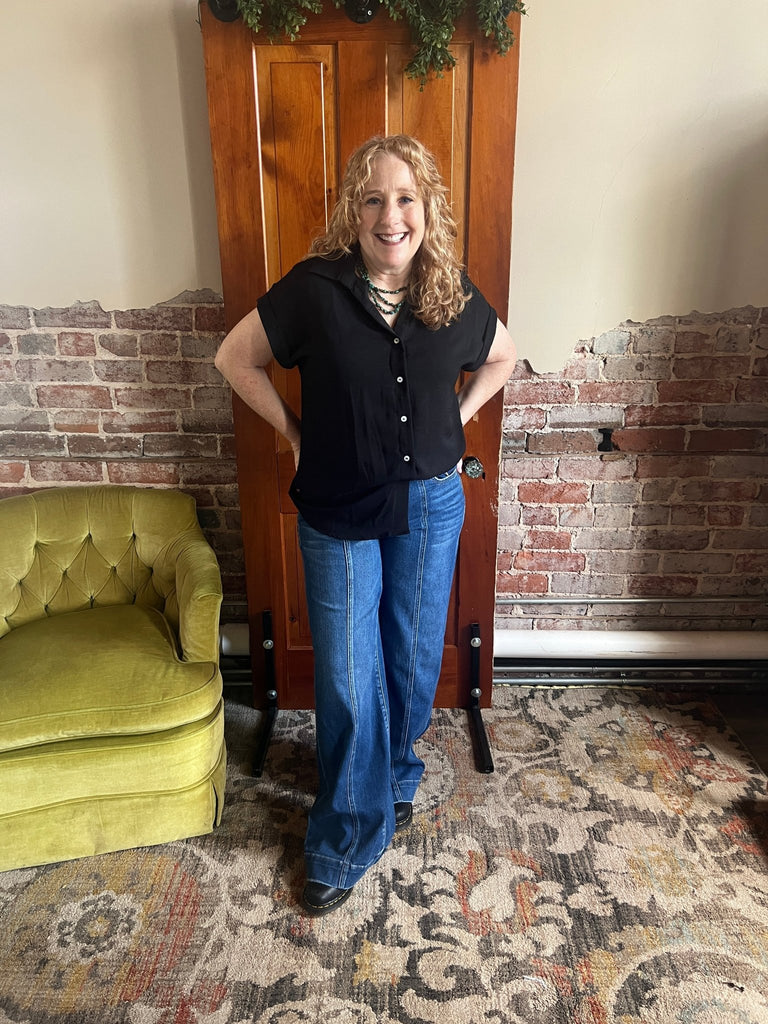 FLYING MONKEY WIDE LEG JEANS "DON'T SPEAK" - Main Street Threads