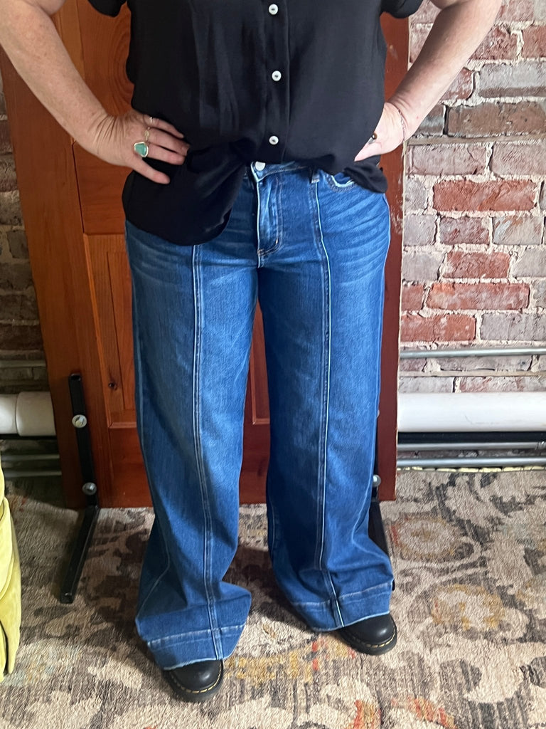 FLYING MONKEY WIDE LEG JEANS "DON'T SPEAK" - Main Street Threads