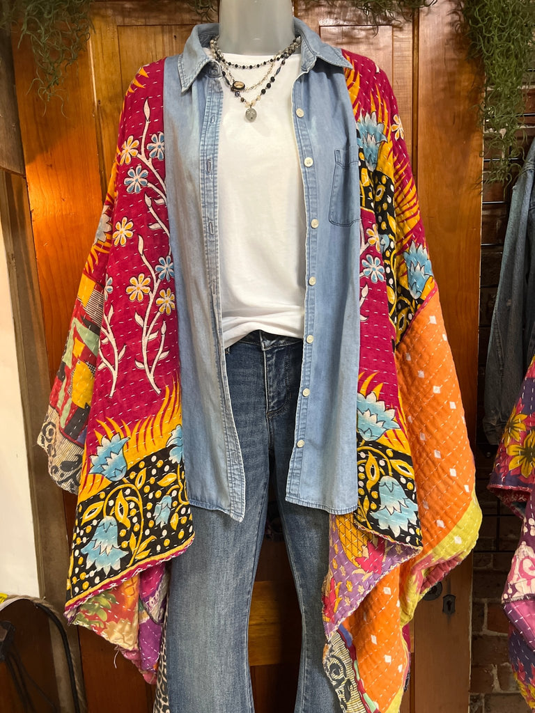 Forever 21 Denim & kantha kimono - Main Street Threads