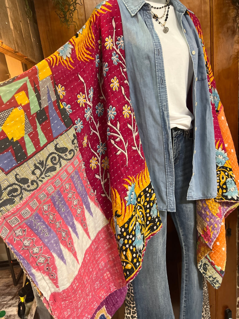 Forever 21 Denim & kantha kimono - Main Street Threads