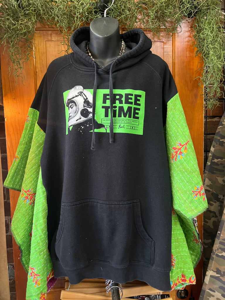 Free Time kantha sweatshirt poncho - Main Street Threads