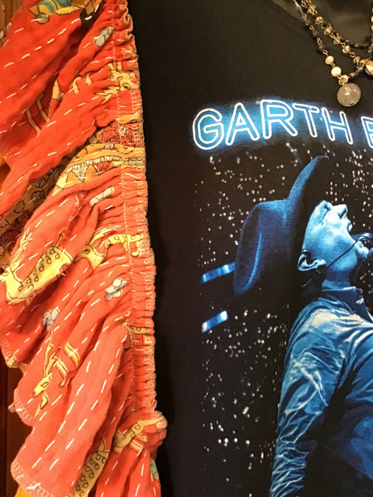 GARTH ruffle sleeves kantha tee - Main Street Threads