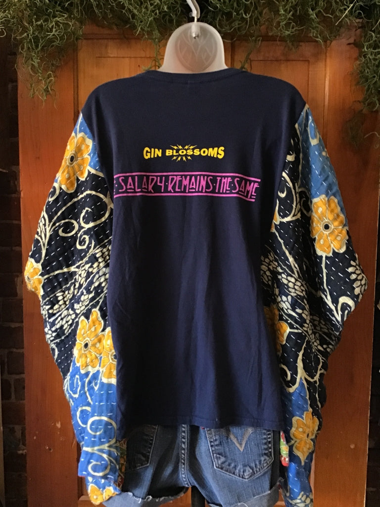 Gin Blossoms kantha poncho - Main Street Threads