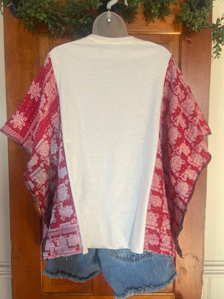 Good Ole Fashioned Christmas kantha poncho - Main Street Threads