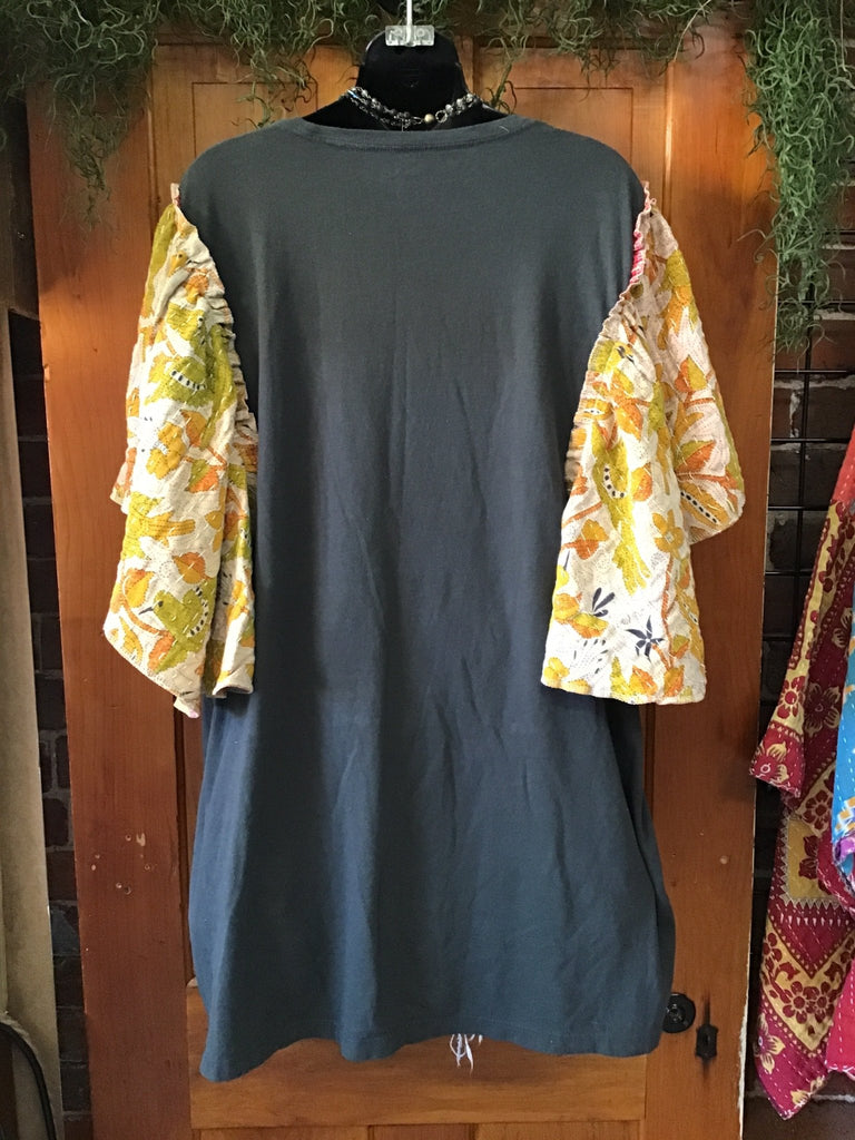 Grateful Dead butterfly sleeves kantha tee - Main Street Threads