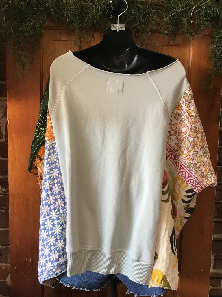 Grateful Dead sweatshirt kantha poncho - Main Street Threads