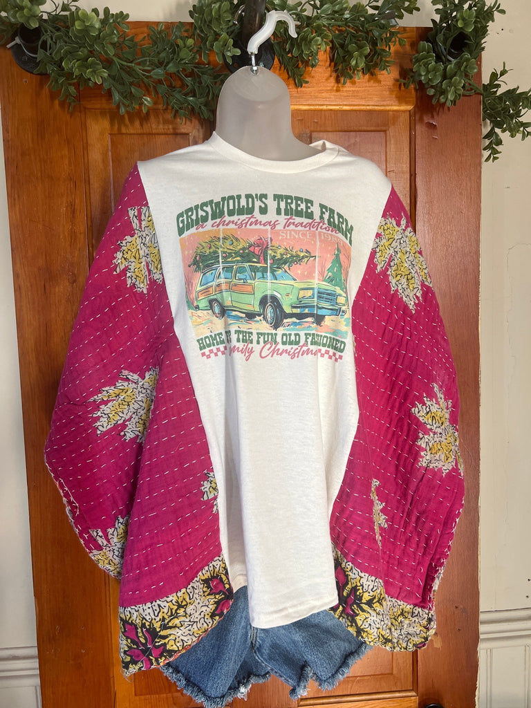 Griswold Tree Farm kantha poncho - Main Street Threads