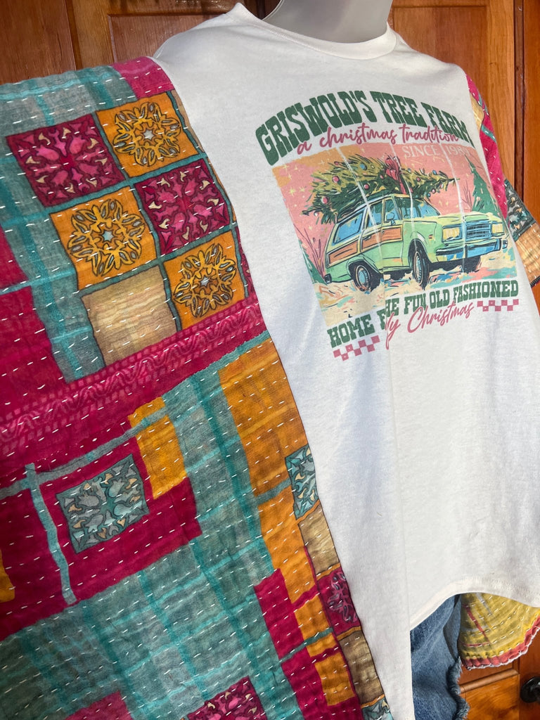 Griswold Tree Farm kantha poncho - Main Street Threads