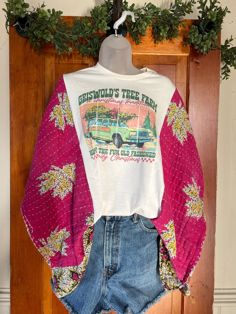 Griswold Tree Farm kantha poncho - Main Street Threads