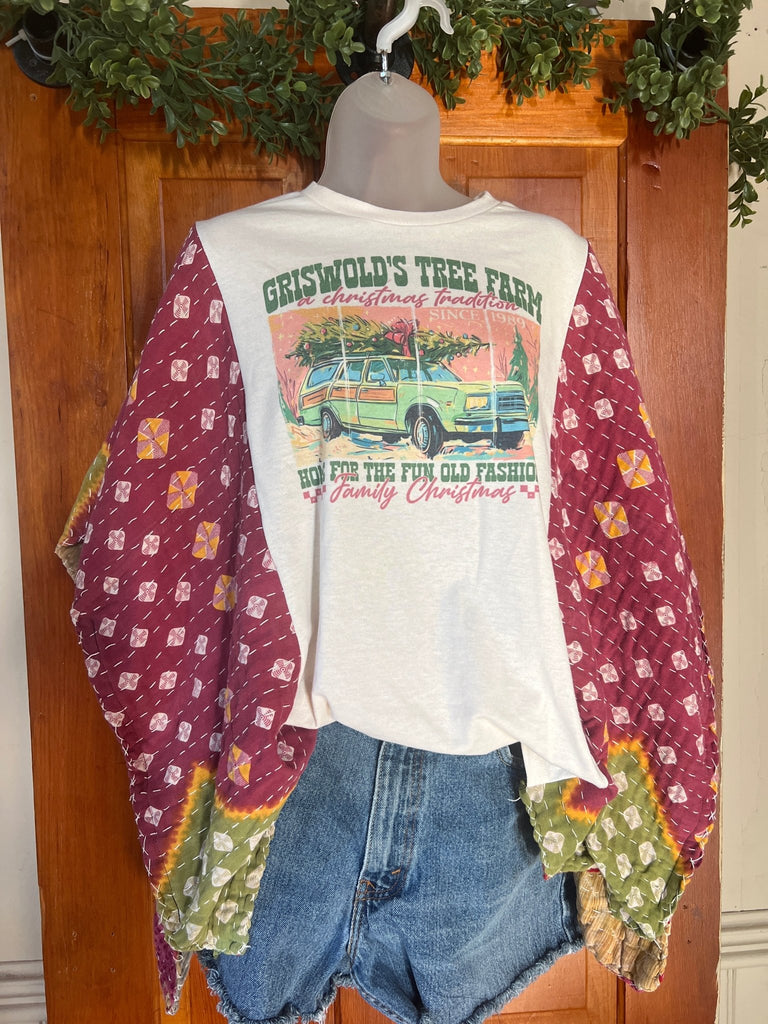 Griswold Tree Farm kantha poncho - Main Street Threads