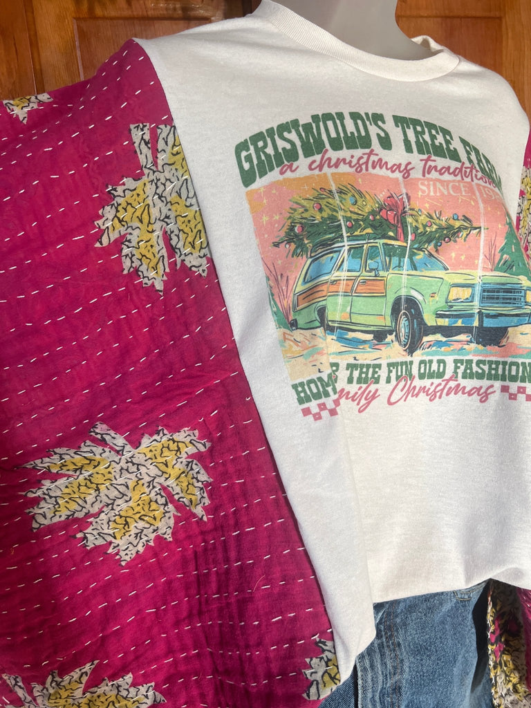 Griswold Tree Farm kantha poncho - Main Street Threads