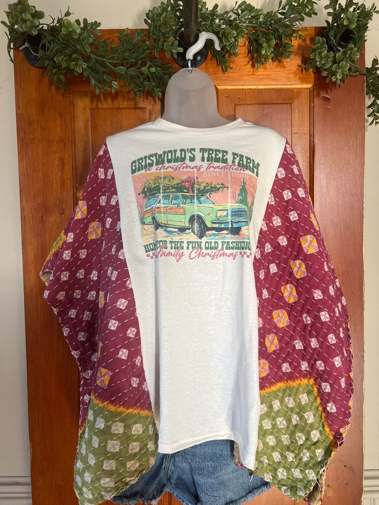 Griswold Tree Farm kantha poncho - Main Street Threads