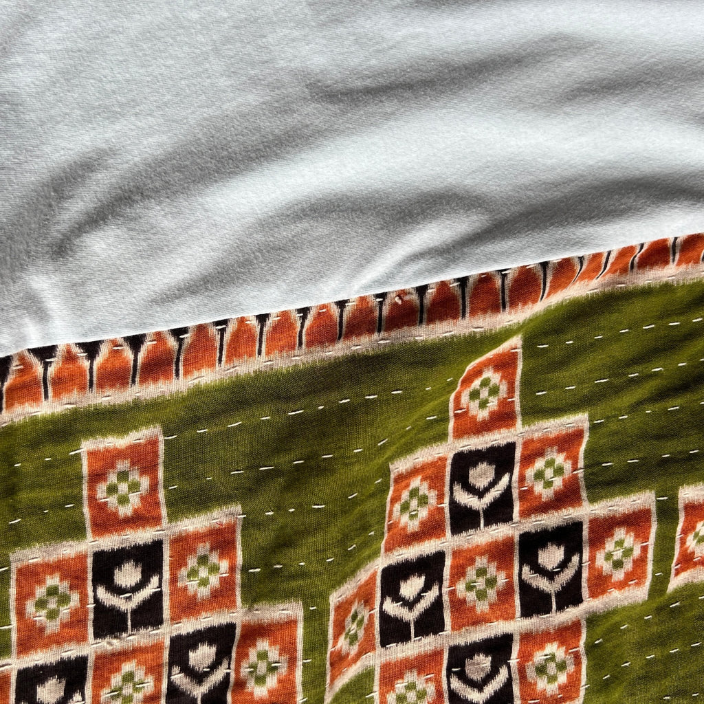 Guitar Strings upcycled kantha poncho - Main Street Threads