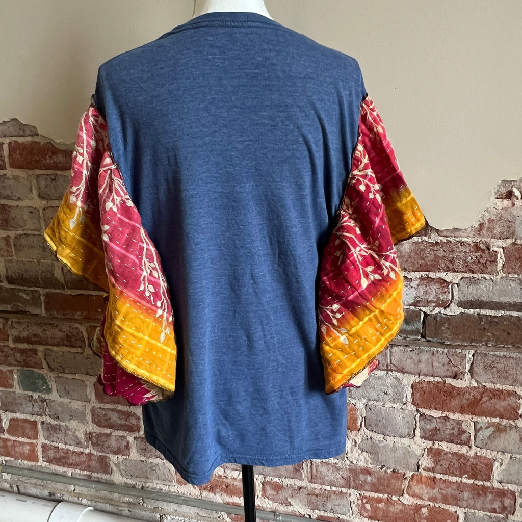 Guns - n - Roses Concert Kantha ruffle sleeves festival tee - Main Street Threads