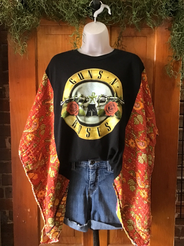 Guns N Roses kantha poncho - Main Street Threads