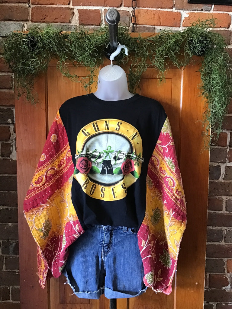 Guns N Roses kantha poncho - Main Street Threads
