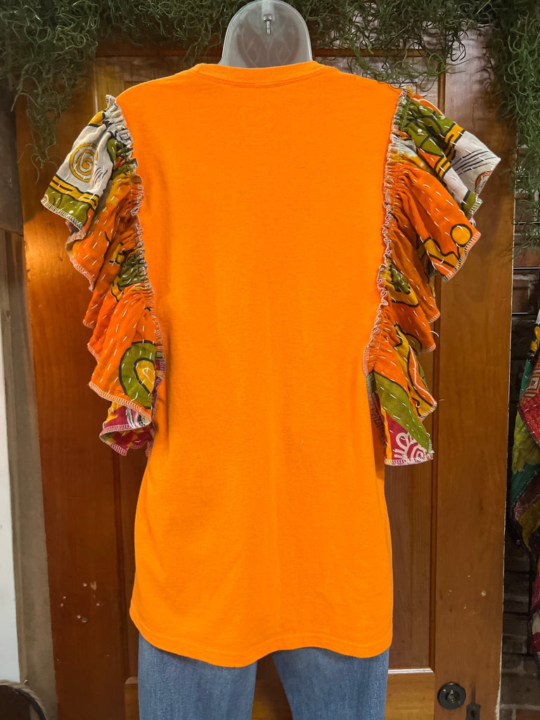 Guns N' Roses ruffle sleeves kantha tee - Main Street Threads