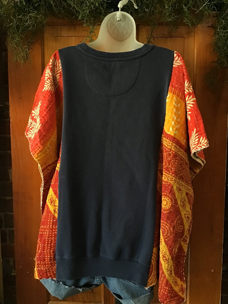 Guns N Roses sweatshirt kantha poncho - Main Street Threads