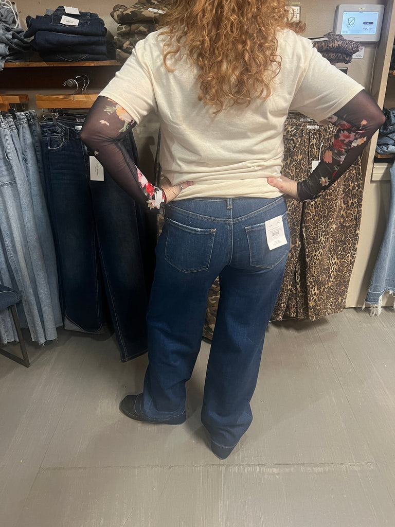 HIGH RISE WIDE TROUSER JEANS - Main Street Threads