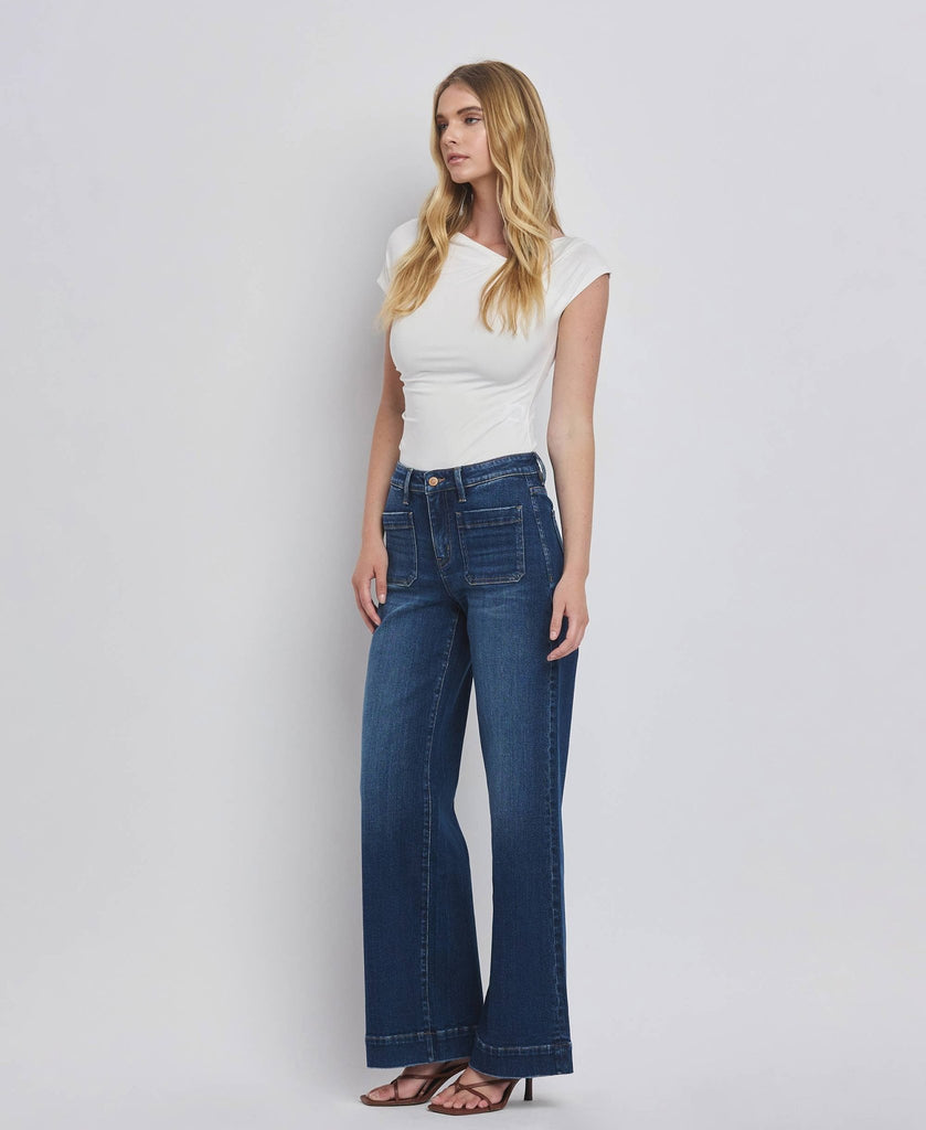 HIGH RISE WIDE TROUSER JEANS - Main Street Threads