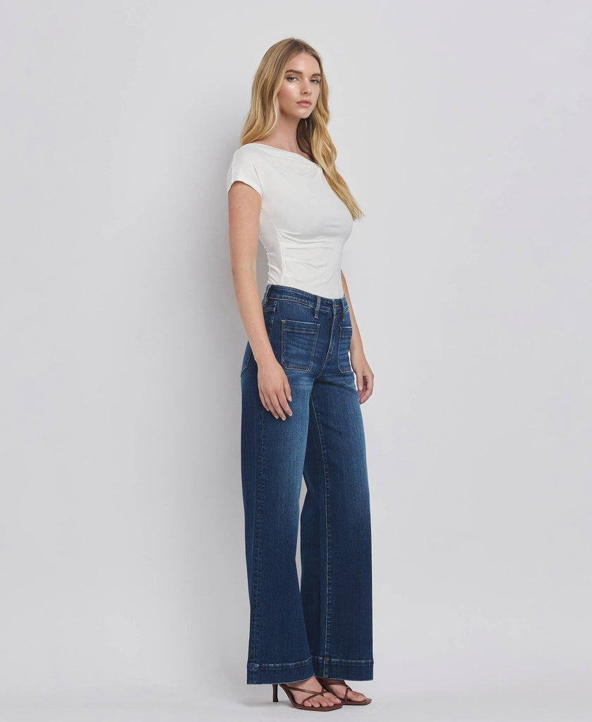 HIGH RISE WIDE TROUSER JEANS - Main Street Threads