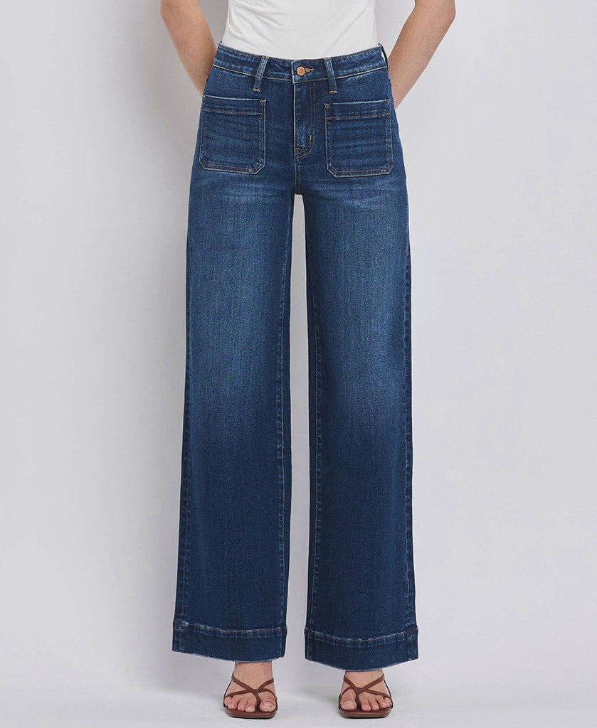 HIGH RISE WIDE TROUSER JEANS - Main Street Threads
