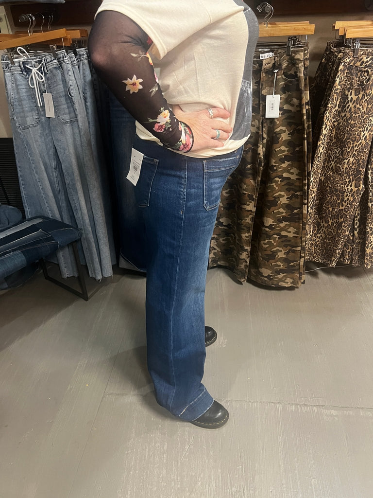 HIGH RISE WIDE TROUSER JEANS - Main Street Threads