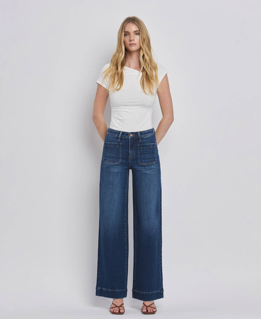 HIGH RISE WIDE TROUSER JEANS - Main Street Threads