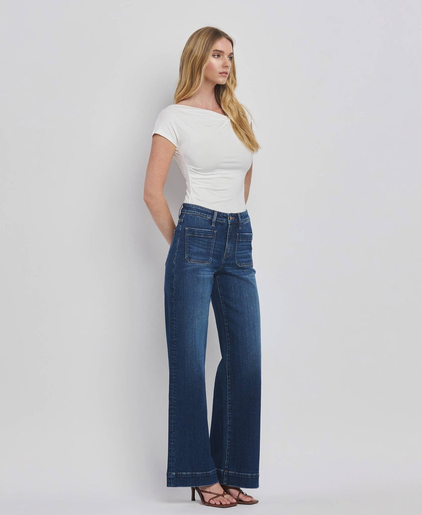 HIGH RISE WIDE TROUSER JEANS - Main Street Threads