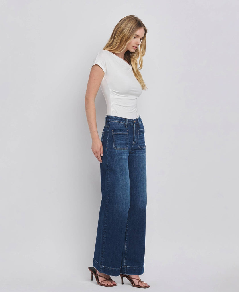 HIGH RISE WIDE TROUSER JEANS - Main Street Threads