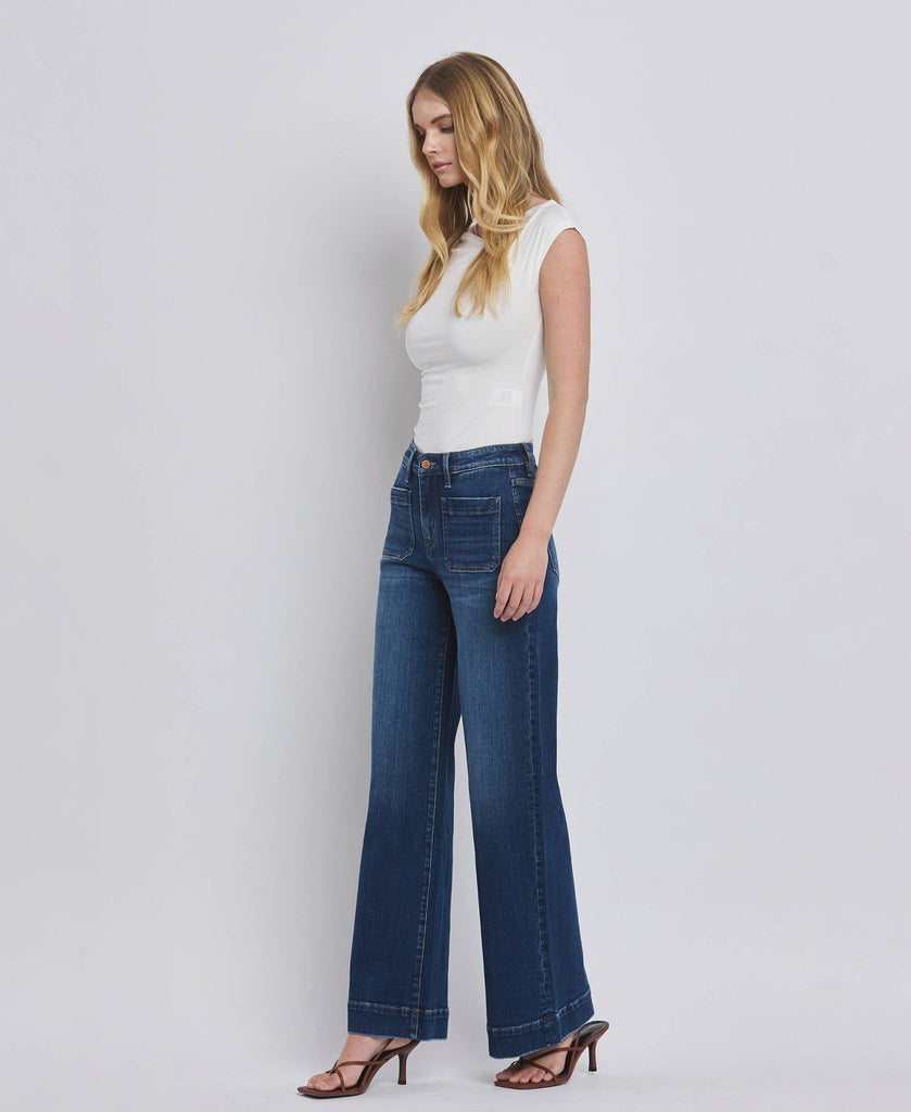 HIGH RISE WIDE TROUSER JEANS - Main Street Threads